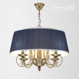 Odeon light 3921/4 CLASSIC ODL18 568 бронза/ткань/стекло Люстра IP20 E14 4*40W 220V NIAGARA  - 4 купить